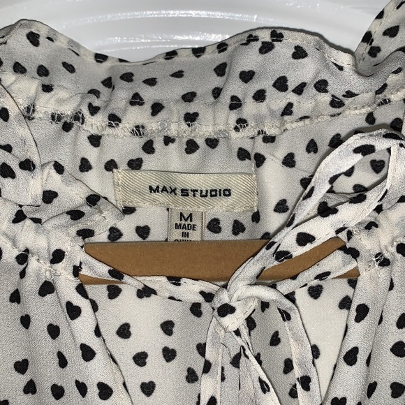 MAX STUDIO women’s sheer hearts blouse. Sz M - Picture 2 of 6
